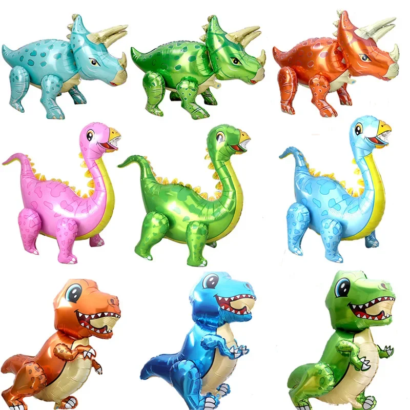 New 4D 3D Dinosaur Aluminum Film Balloon Assembly Ankylosaurus Pterosaur Tyrannosaurus Rex Children's Birthday Party view 3