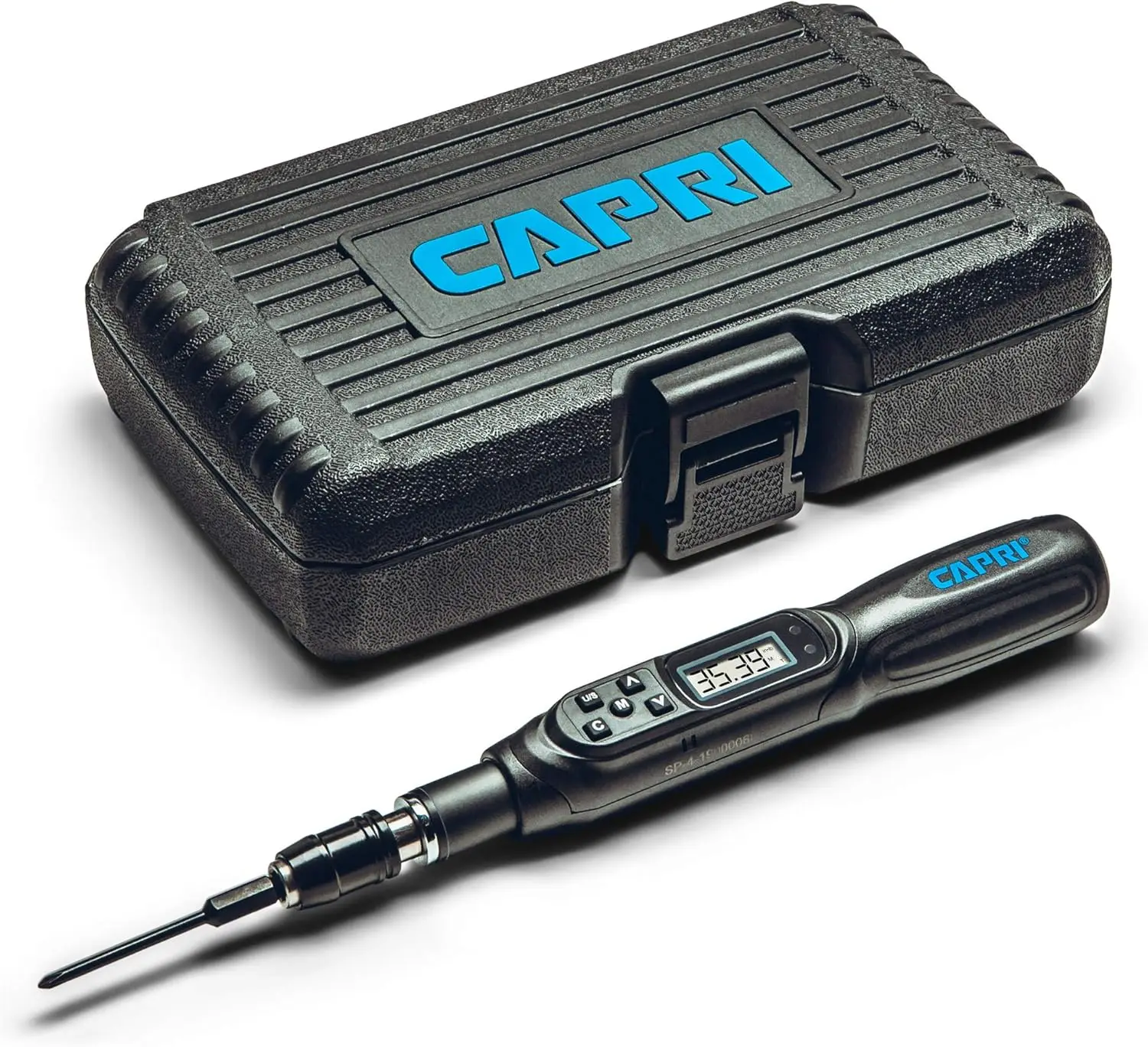 

Capri Tools Digital Torque Wrench Screwdriver Dual Direction 1.77-35.39 in. Lbs./20-400 CNm/2.04-40.82 Kg-cm 26000