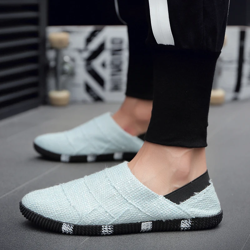 Summer Urban Leisure Knit Loafers Mens Breath Stretch Cloth Non Slip Cushion Insole Outdoor Walking Shoe view 4