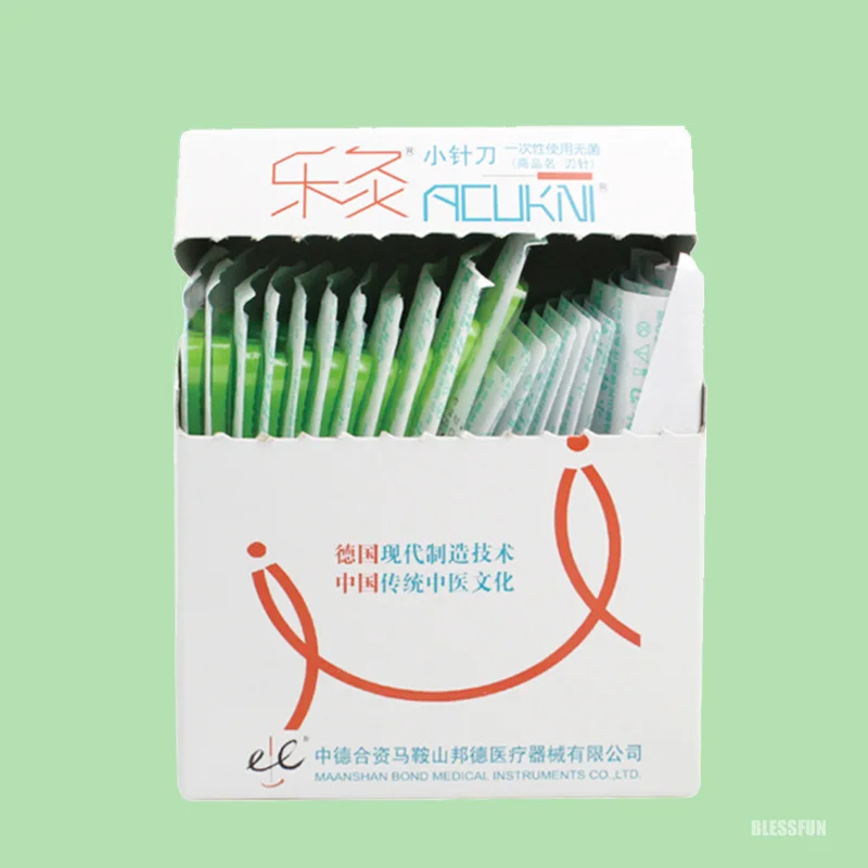 Sterile Little Needle Knife Disposable Acupuncture Needles GBR Apricot Leaf Handle Blade Flat Edge Knife Acupotomy Needle Sharp