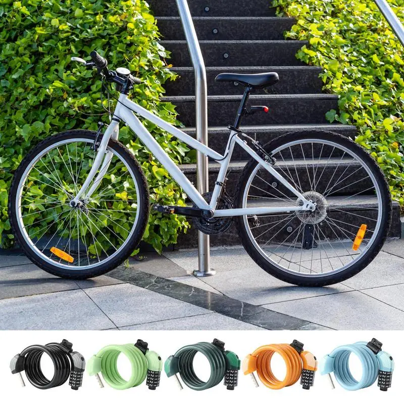 Bicycle Locks Heavy Duty Anti Theft Resettable 5-Digit Cable Locks with Combination High-Strength Waterproof Bicycle Lock