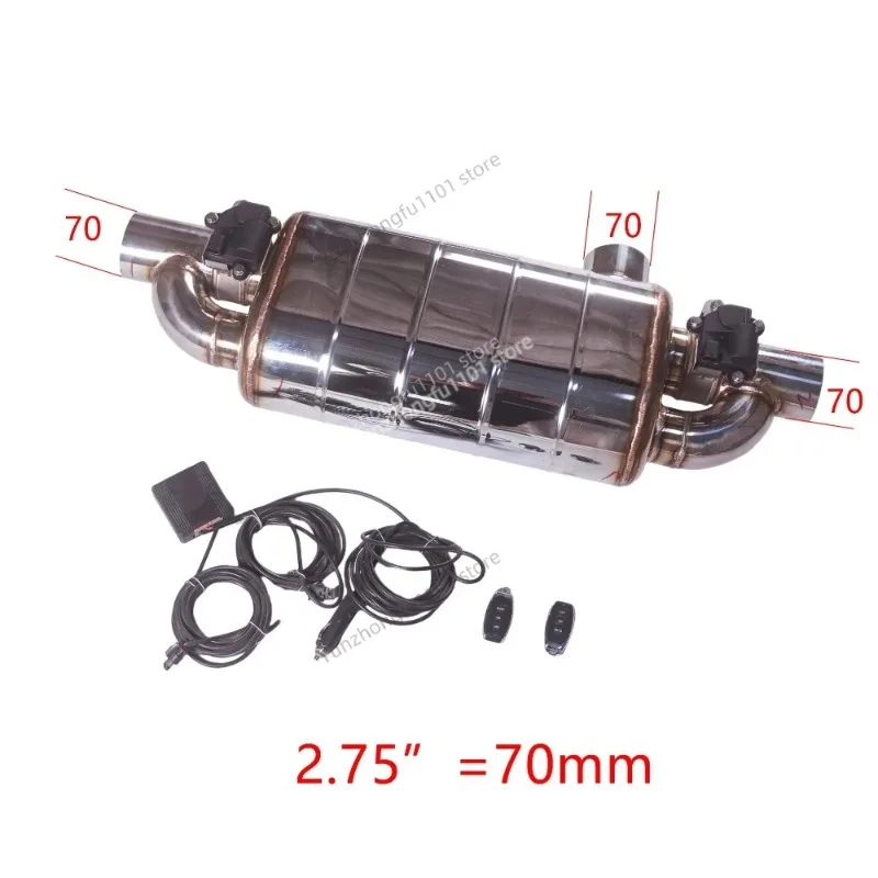 Universal Valve Exhaust Muffler SUS304 Stainless Steel 6mm Thickness 63mm 70mm 76mm Car Exhaust Sil