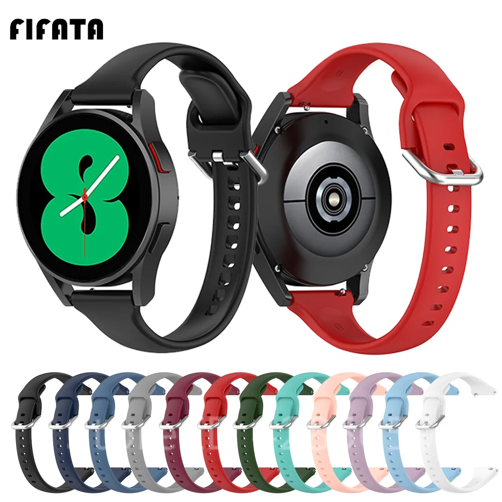 20mm Thin Silicone Band For Samsung Galaxy watch 4/watch 4 classic/watch 3 41mm Galaxy Watch Active 2 Strap Wristband Bracelet