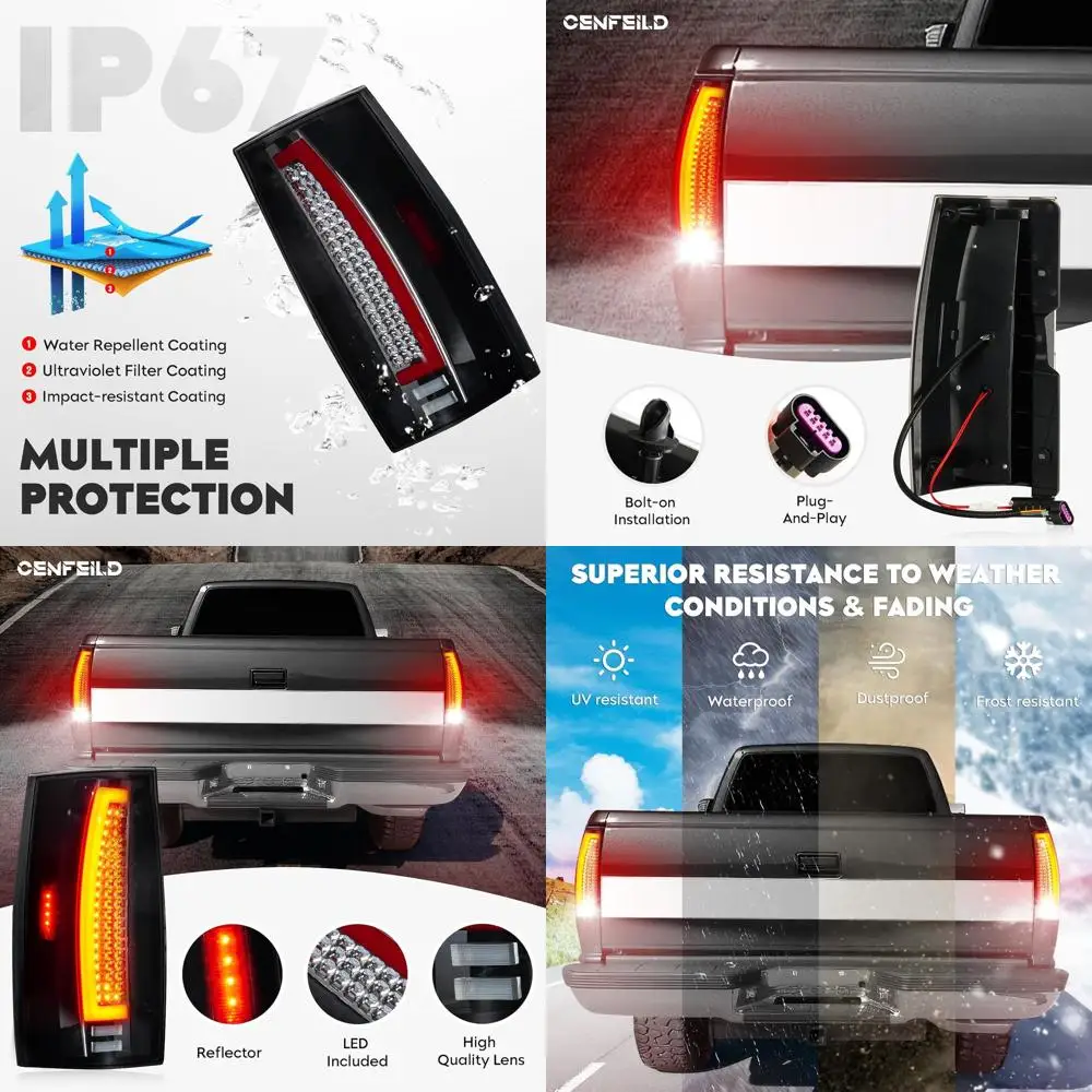 

Chevy Suburban 1500/2500 & Tahoe, GMC Yukon XL 1500/2500 LED Tail Lights Kit, 2007-2013 Models, Chrome Housing, Clear Lens