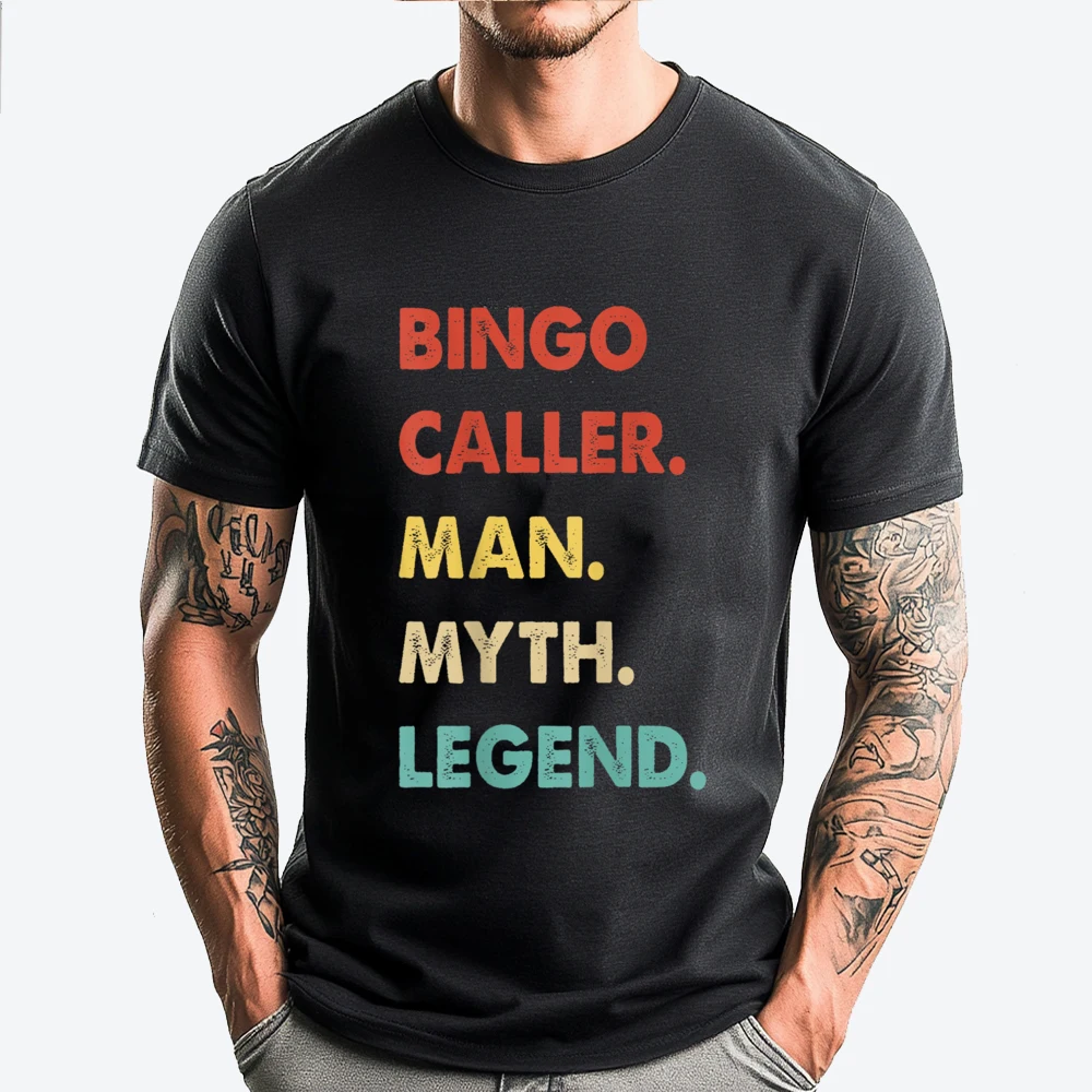 

Funny Bingo Caller For Menbingo Caller Man Myth Legend Graphic Shirts Couples Original Mens T-Shirts