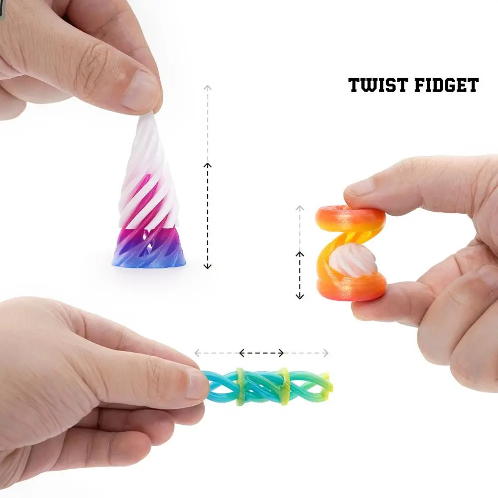 Passthrough Sculpture 3D Printed Spiral Cone Decorative Vortex Thread Impossible Pyramid Mini Ornaments