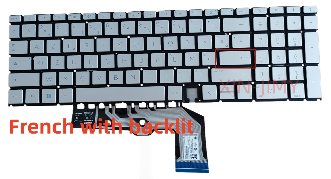 AZERTY FR French Silver with backlit Laptop Keyboard For HP Envy 15-EE 15-ED 15-AG 15-EE  NOTEBOOK