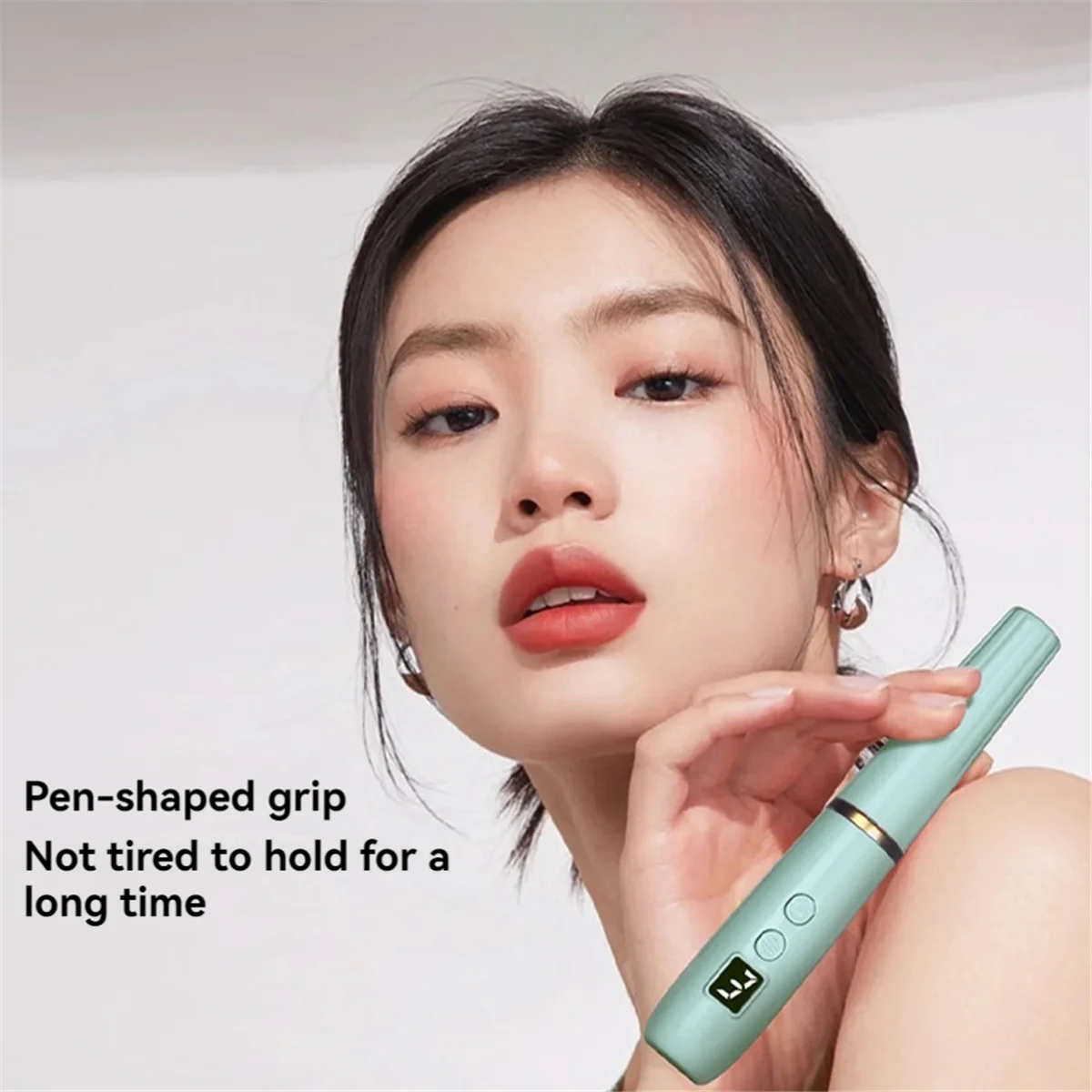 FZFZ Portable Electric Nail File, Cordless Nail Drill with Light for Acrylic, Gel Nails, Personal Polish Manicure Green