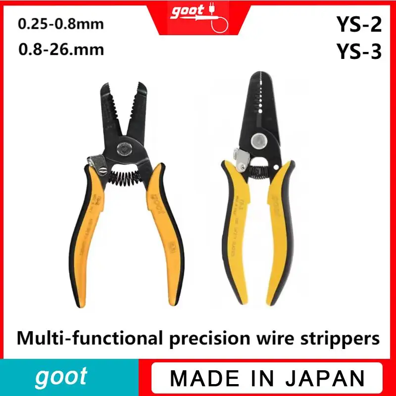 

Japan GOOT YS-2 YS-3 1PCS Precision Wire Stripper, Multi-function Portable Hand Tool for Electronics Repair & Precise Stripping