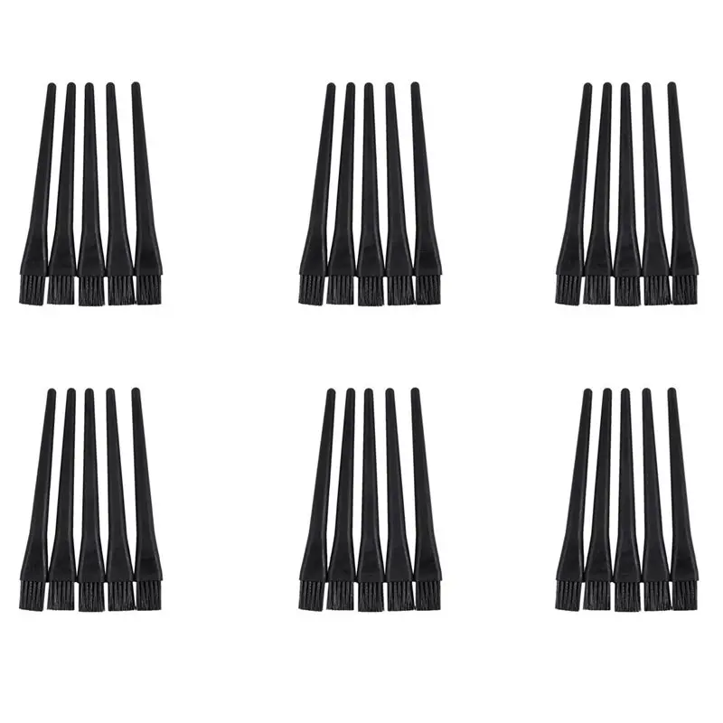 

ABRW-30 шт., 30 шт., 1,5 х 0,5 см, черная пластиковая антистатическая ESD-щетка с круглой ручкой