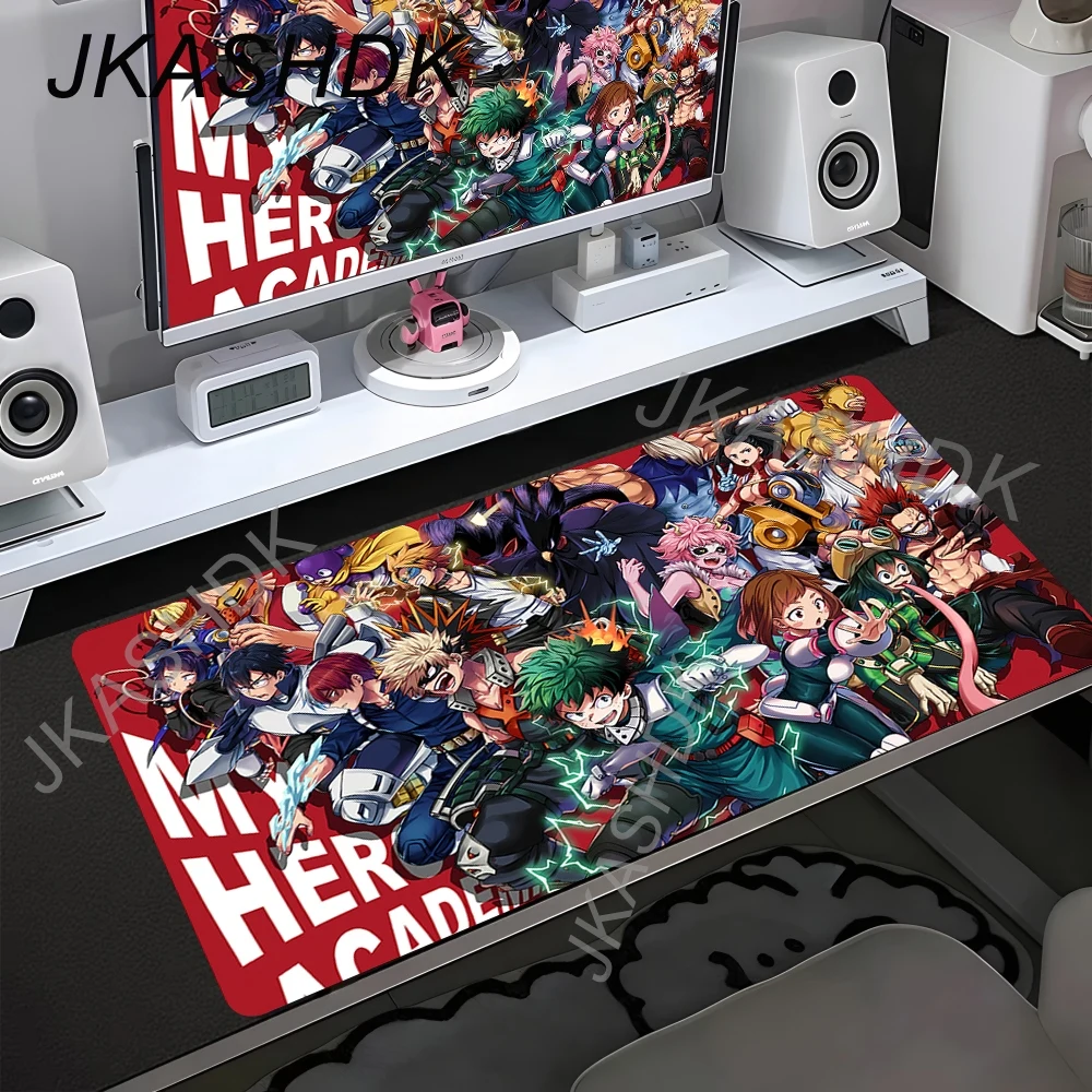 Tapis de souris 90x40cm My Hero Academia, accessoires de jeu, tapis de bureau en caoutchouc naturel antidérapant et doux, tapis de souris
