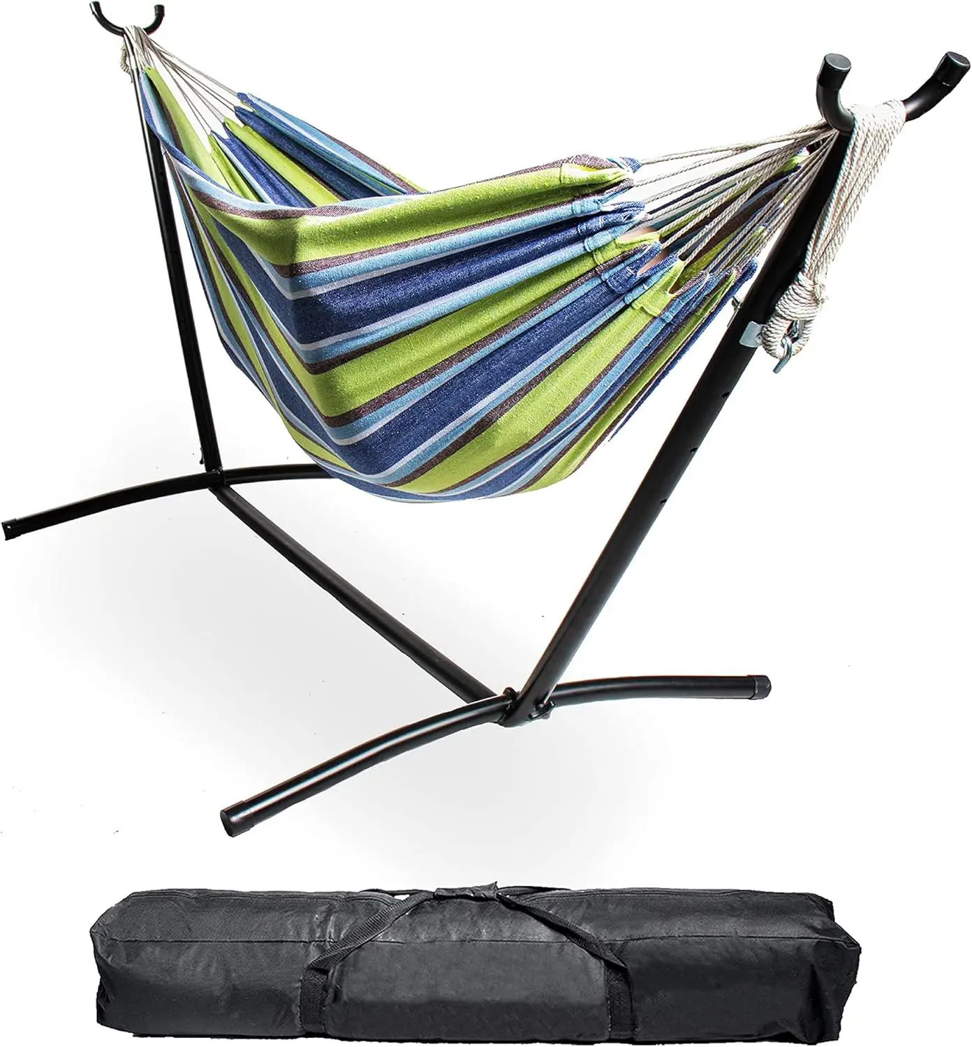 

Backyard Expressions - 914920 - Ocean Floor Pattern - Portable Double 2 Person Outdoor Hammo With Stand - Green And Blue - 9 X