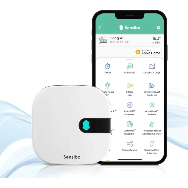 Sensibo Air - Smart Air Conditioner Controller. 60-Seconds Installation. Compatible with Google, Alexa, Apple HomeKit & Siri