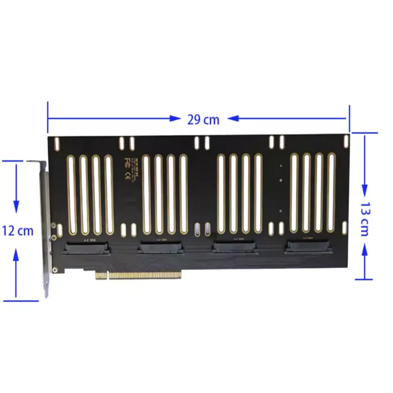 Array Split Card Adapter, PCIe 3.0, 4.0 to 4 Port, U2, U.3, SFF-8639