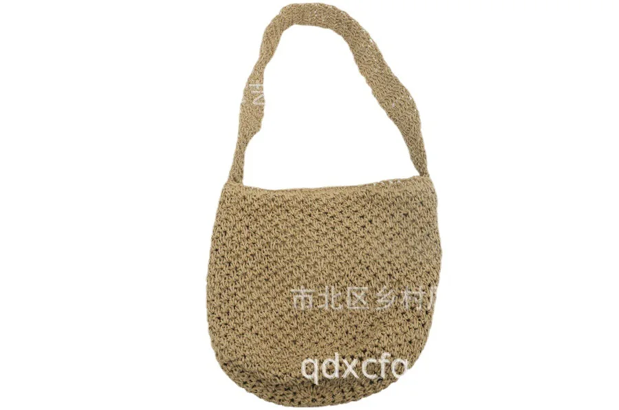 Summer Beach Straw Bag Design Women Shoulder Bag Straw Messenger Crossbody Bag Raffia Hollow Woven Handbag Phone Purse Vacation