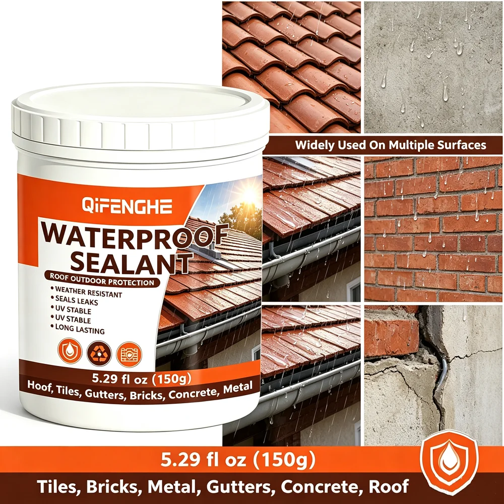 Waterproof Sealant 150g Roof Leak Repair Coating UV Stable Weather Resistant Seal Cracks for Roof Tile Gutter Brick Concrete Met