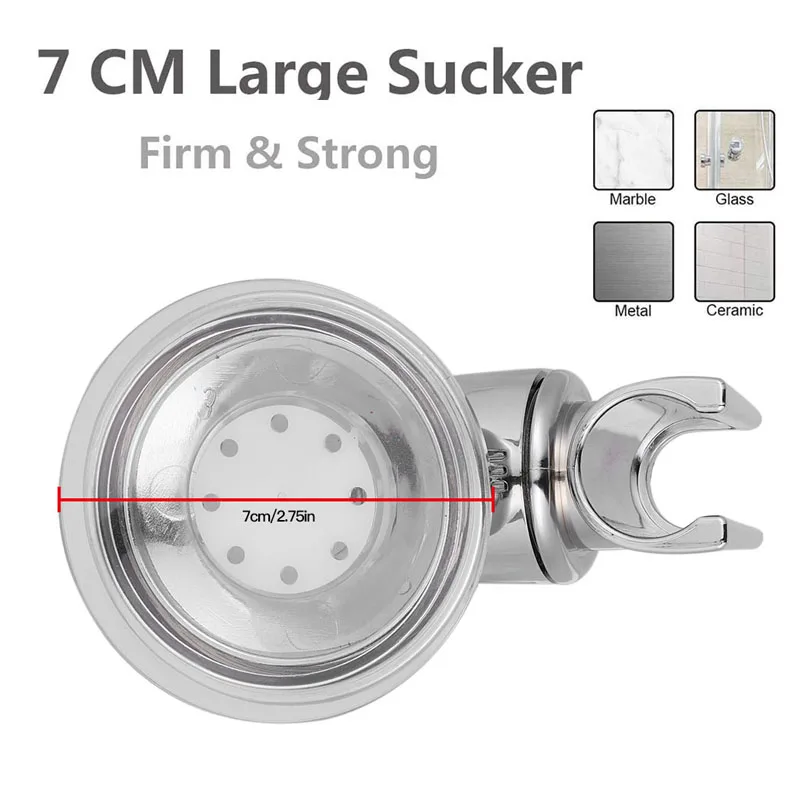 Universal manual strong suction cup shower bracket, manual adjustable bathroom shower head, nail free fixed rack, shower head