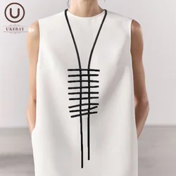 UKEBAY New Gothic Pendant Colorful Rubber Chain Long 6 Color Optional Geometric Sweater Chain Handmade Design Clothing Necklace