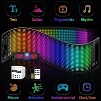 2064 LED Matrix Pixel Panel 5V USB Flexible Addressable RGB Pattern Graffiti Scrolling Text Animation Car Sign Display for Ad.