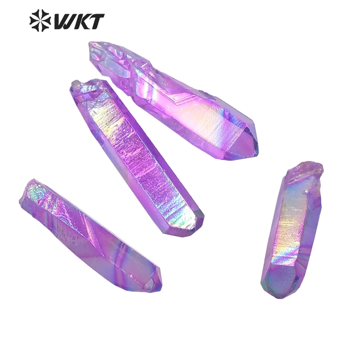 

WT-G067 Amazing light purple Aura crystal quartz point Beautiful raw titanium crystal quartz point Gorgerous quartz point