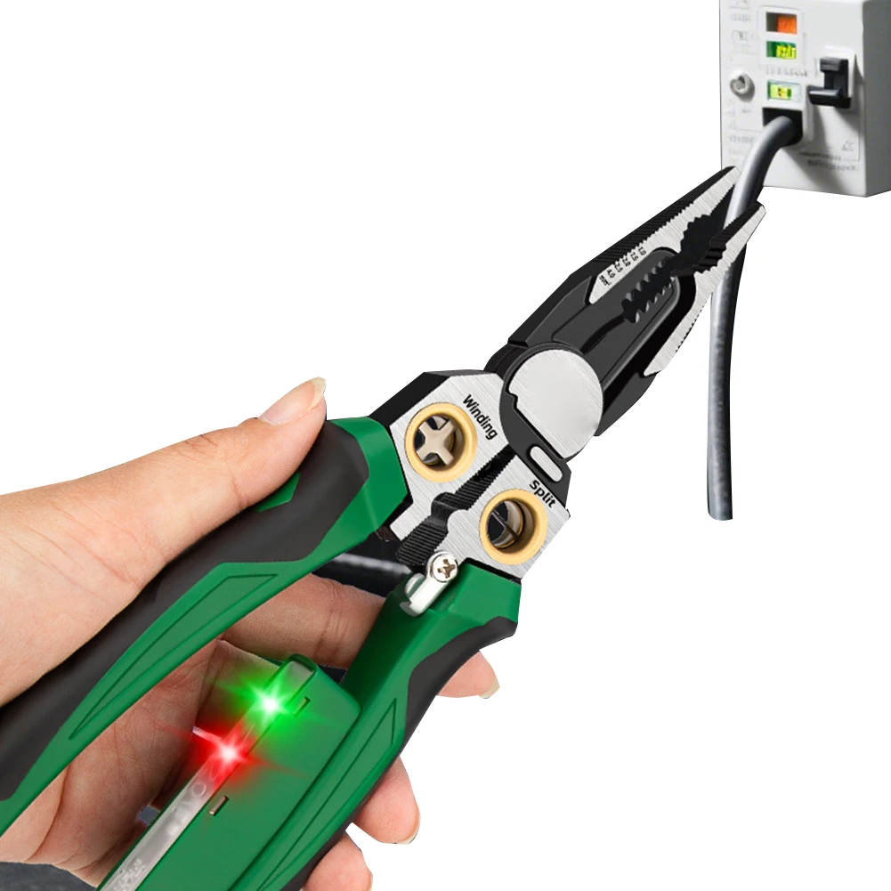 Wire Strippers With Built-in Voltage Tester, Multi-Function Wire Cutters And Crimpers, Ergonomic Comfort Grip Hand Tool