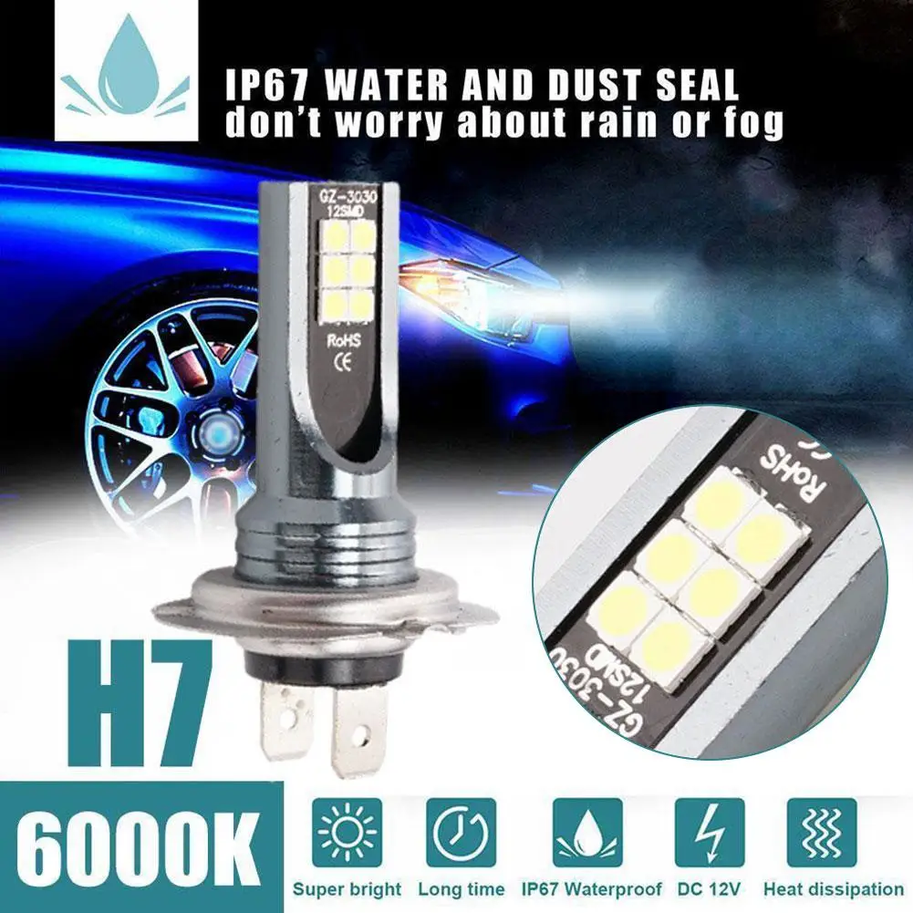 1PC LED Headlight Bulb Beam Kit 12V-24V 12W High Power LED Car Light Headlamp 6000K Auto Headlight Bulbs 26000LM H1 H3 H4 H7 H11 image 4