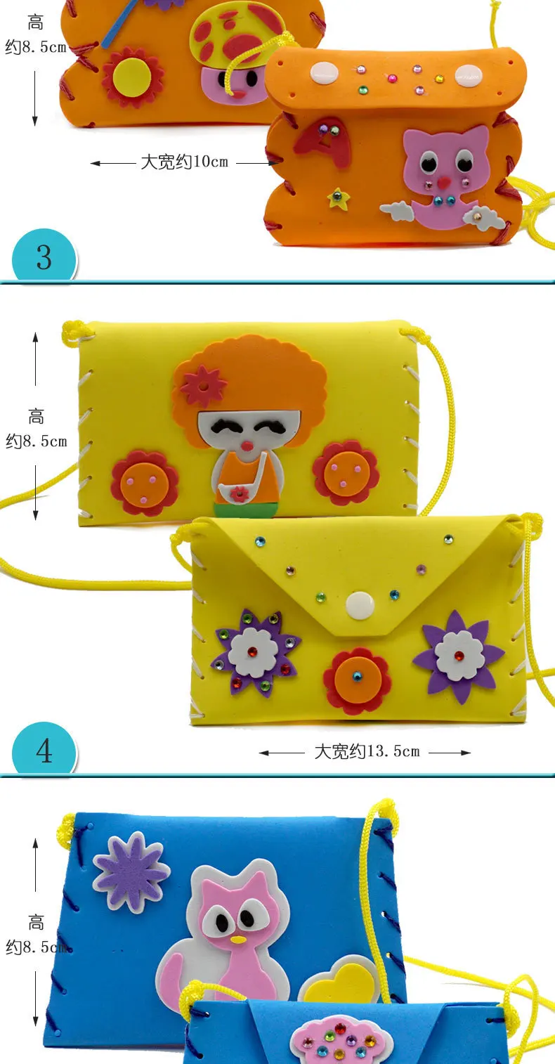 5-teiliges Set zum Selbst Nähen von Handtaschen Nähset für Mädchen Anfänger-Zubehör Party-Geschenke Gruppenaktivitäten Projekt Spielzeug Geschenk – Detail 12