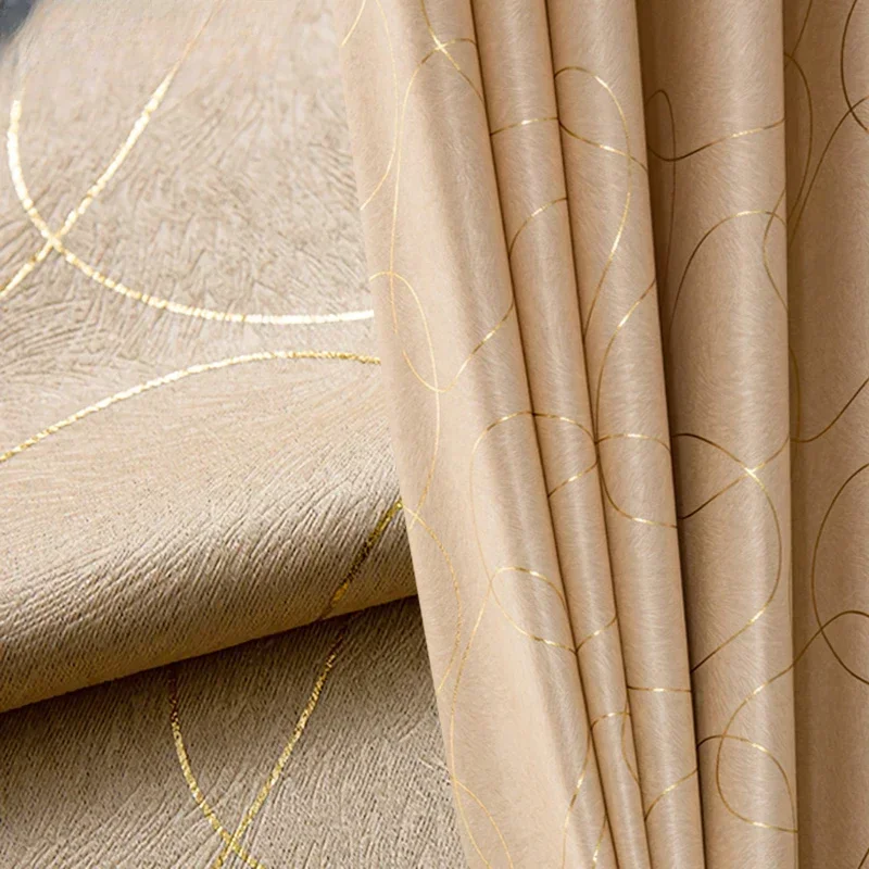 

Multicolor Bronzing Geometry Wavy thick Curtains For Living Room Coffee Pink Blue Grey Modern Curve Window Drapes For Bedroom