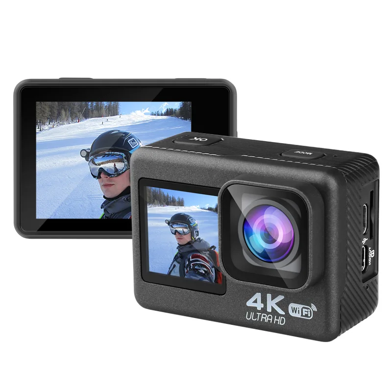 كاميرا 4K فائقة الدقة تعمل بالواي فاي 170D شاشة تعمل باللمس 30 مترًا مقاومة للماء خوذة احترافية لتسجيل الفيديو كاميرا التحكم عن بعد