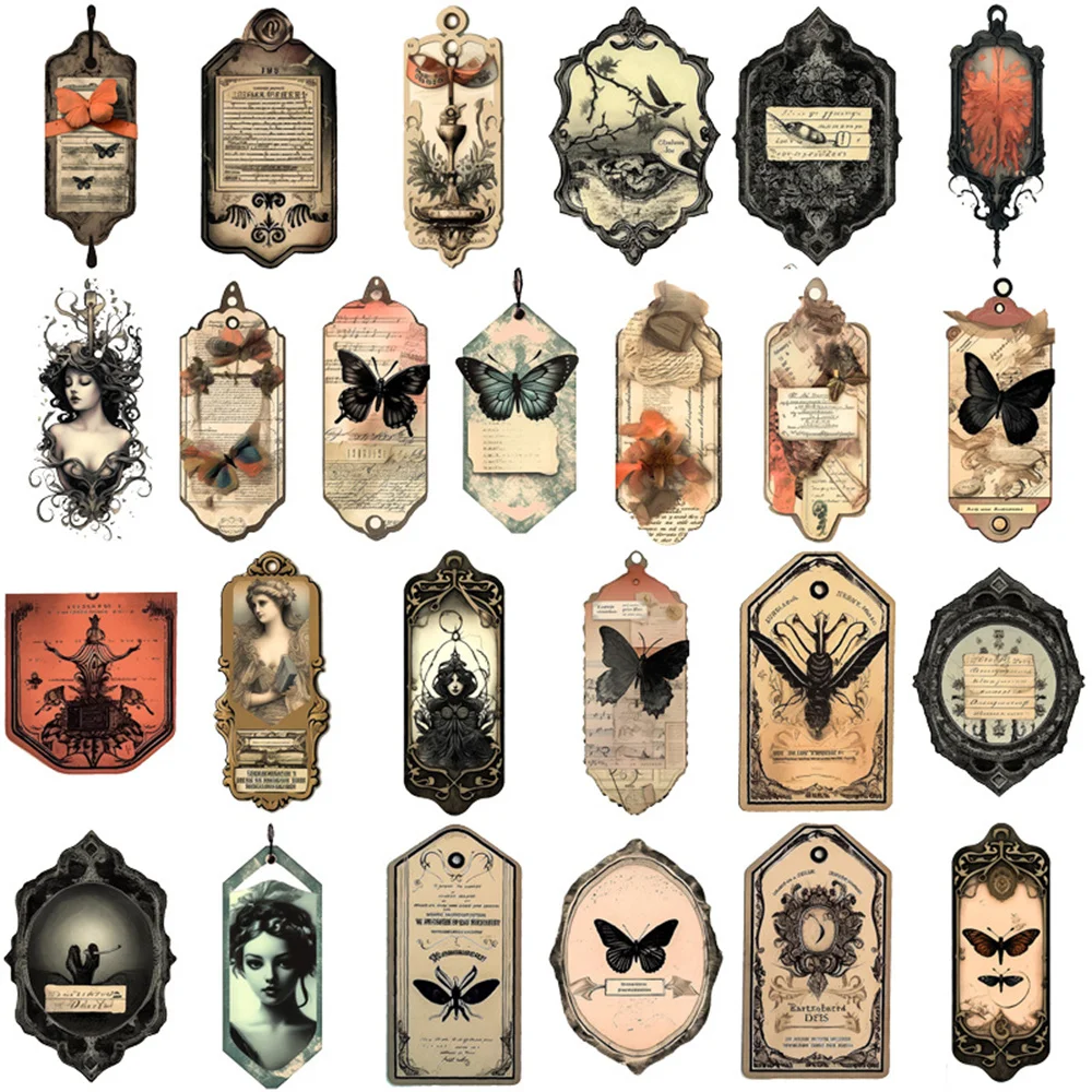 50pcs Steam Vintage Punk Butterfly Stickers Pack Phone Case Suitcase Scrapbooking Supplies DIY Retro Sticker Journal Accessories