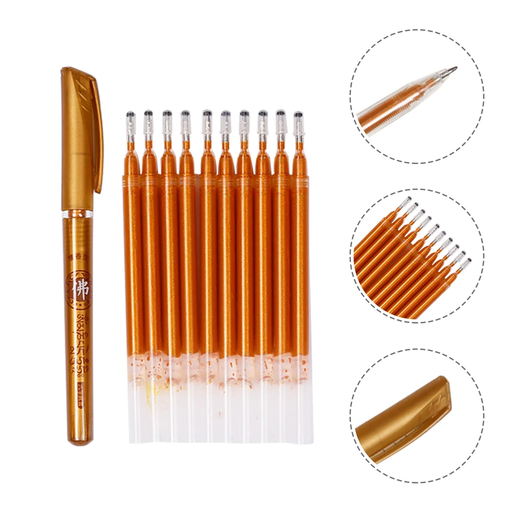 Scripture Refill Portable Pen Refills Glitter Gel Come Dedicated Copying Ink Golden Plastic For Pens Neutral