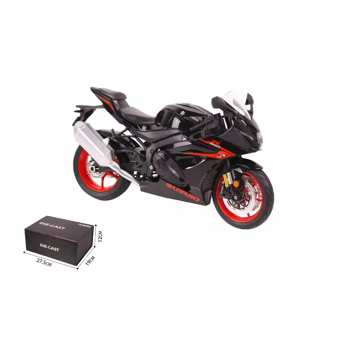 1:9 2022 SUZUKI Hayabusa GSX-100 Alloy Motorcycle Diecast Model Soung & Light Toy Collect Display Ornament Gift Box for Children