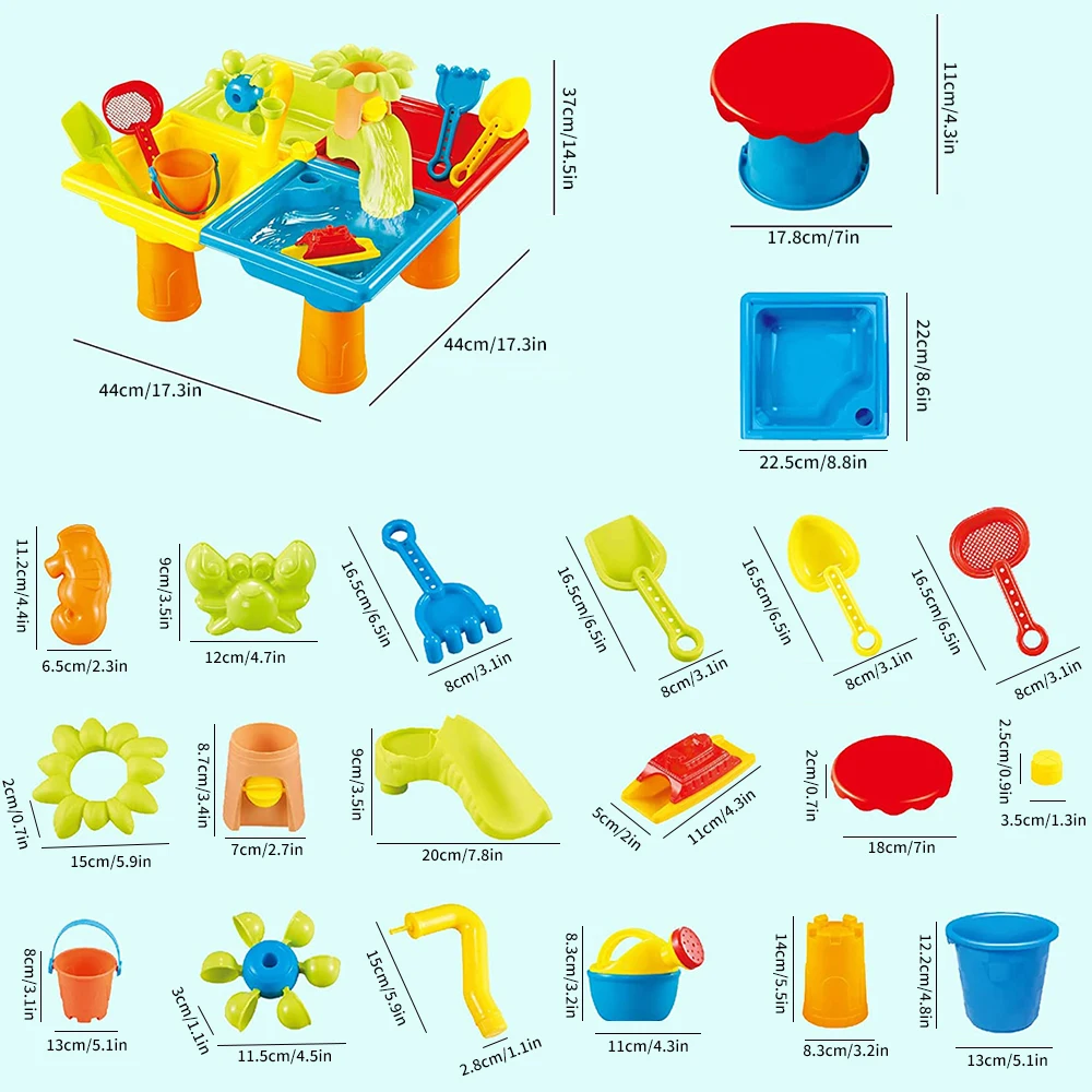 Strand tisch Sand spielen Spielzeug Kinder im Freien Spiele Baby Wasser Sand Bagger Werkzeuge Strand Tisch spielen Sand Pool Set Spielzeug für Kinder Geschenk