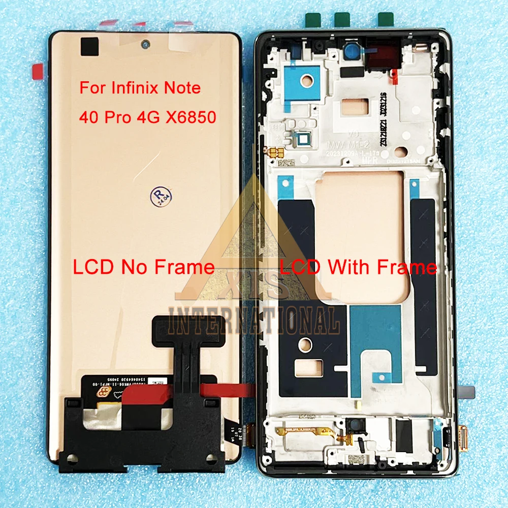 Original AMOLED For Infinix Note 40 Pro Plus X6851B LCD Note 40 X6853 Display Screen Frame For Note 40 Pro 5G X6851 4G X6850