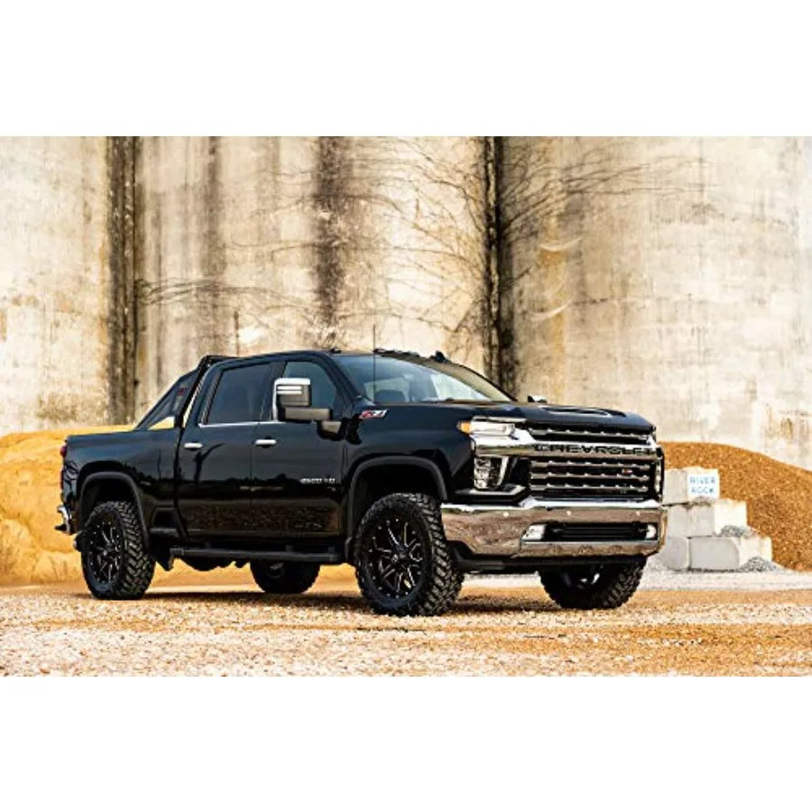 2011-2019年式シボレー/GMC 2500/3500HD用2段階リフトアップキット - ブラックスチール、プレミアム仕上げ