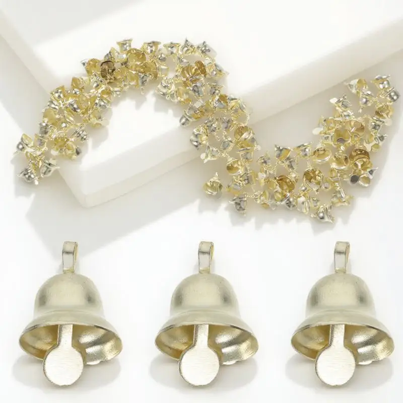 

100Pcs Golden Mini Bells Decorative Christmas Pendants Ideal for Hanging on Tree Fireplace Door Wall DIY Wind Chime Accessories