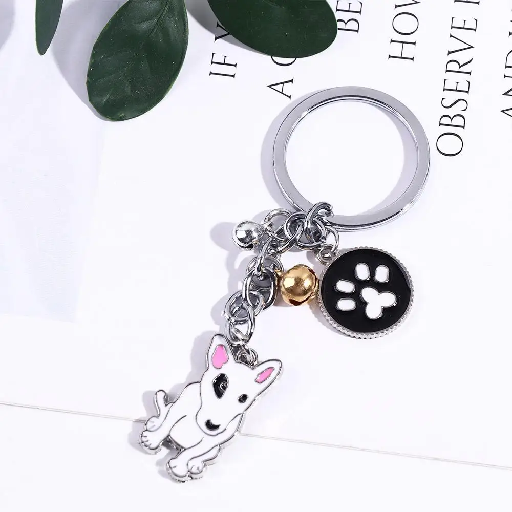 Lover Gift White Animal Bell Husky Teddy Dog Golden Retriever Dog Keychain Pet Keychain Dog Pendant Pet Keyring