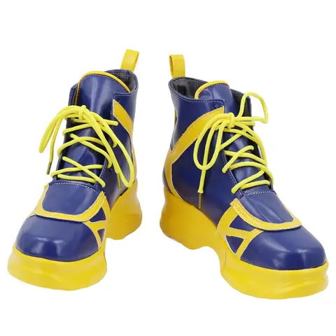 Zoey Cosplay Shoes Blue and Yellow Sneakers Halloween Carnival Zoey Custom Made Prop Boots