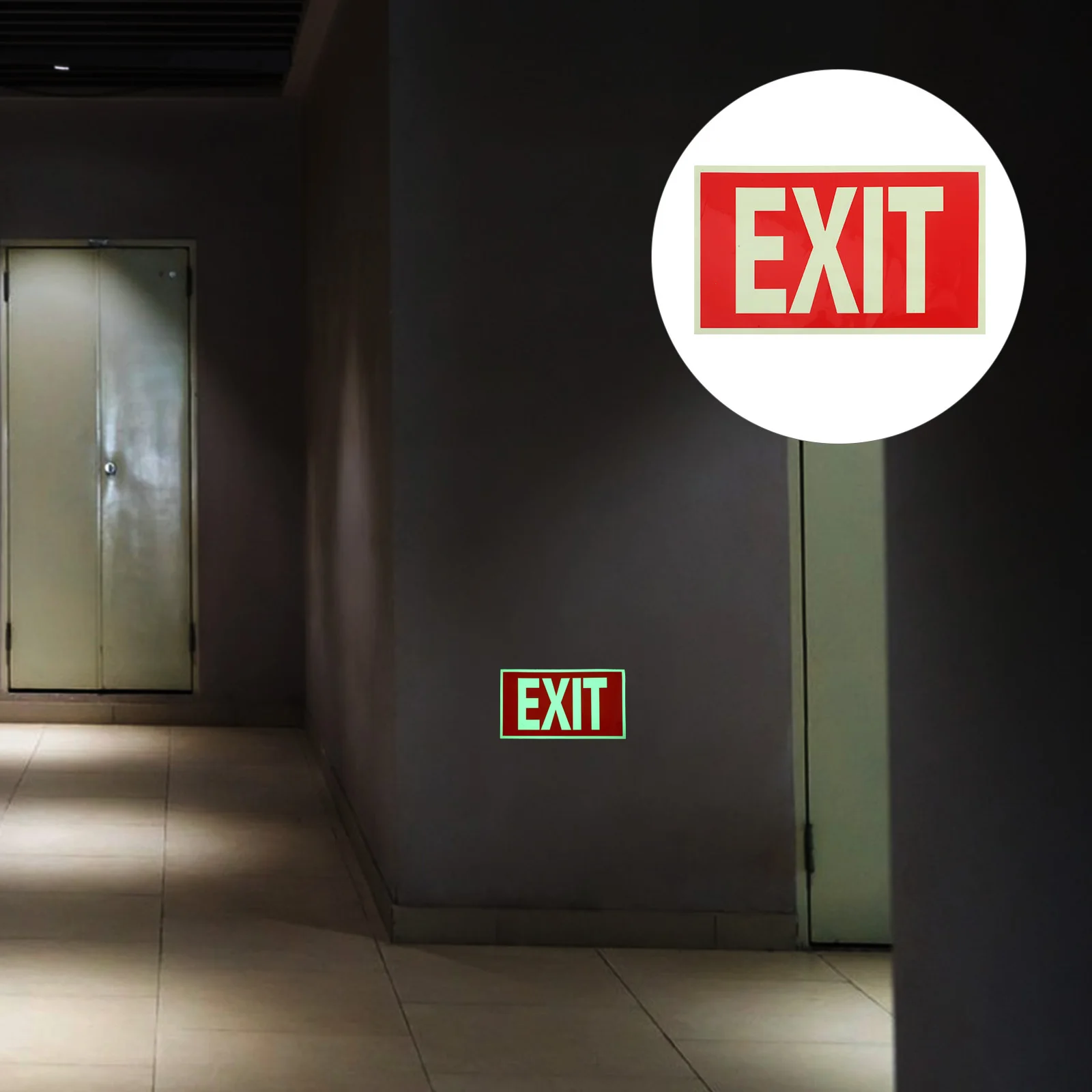 ملصق لافتة خروج الطوارئ ذاتي اللصق يتوهج في الظلام، مراكز عالية الوضوح، محلات السوبر ماركت، قضبان سينمائية سهلة التركيب #1
