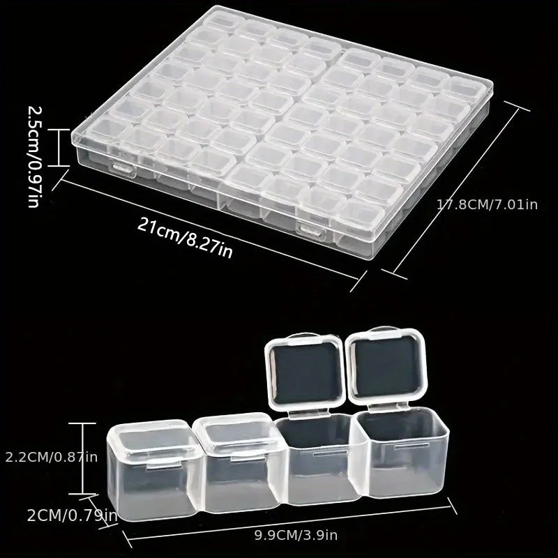 صندوق بلاستيكي شفاف المسمار مقصورة صندوق مجوهرات القرط عرض حاوية واضحة محطة المنظم صناديق تخزين الأدوات #2
