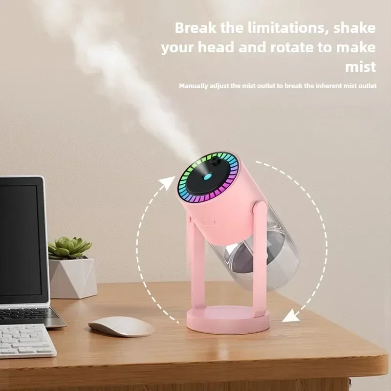 Starry Sky Projection Humidifier Mini Rotating Car Humidifier with LED Night Light USB Aromatherapy Moisturiser Suitable for Bed