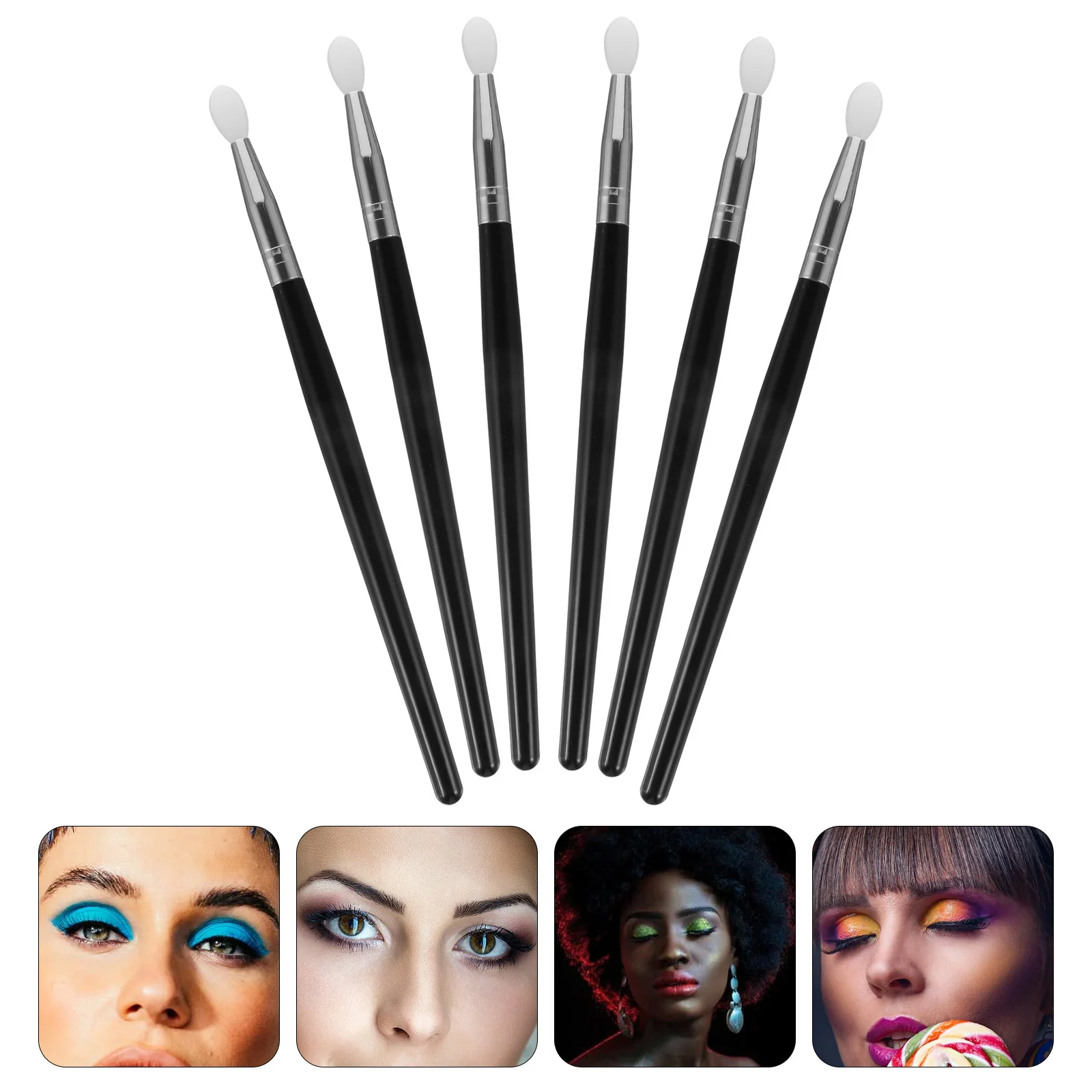 6 stuks professionele siliconen make-upset oogschaduw lippenbalsem applicators herbruikbare milieuvriendelijke borstels siliconen oogschaduw