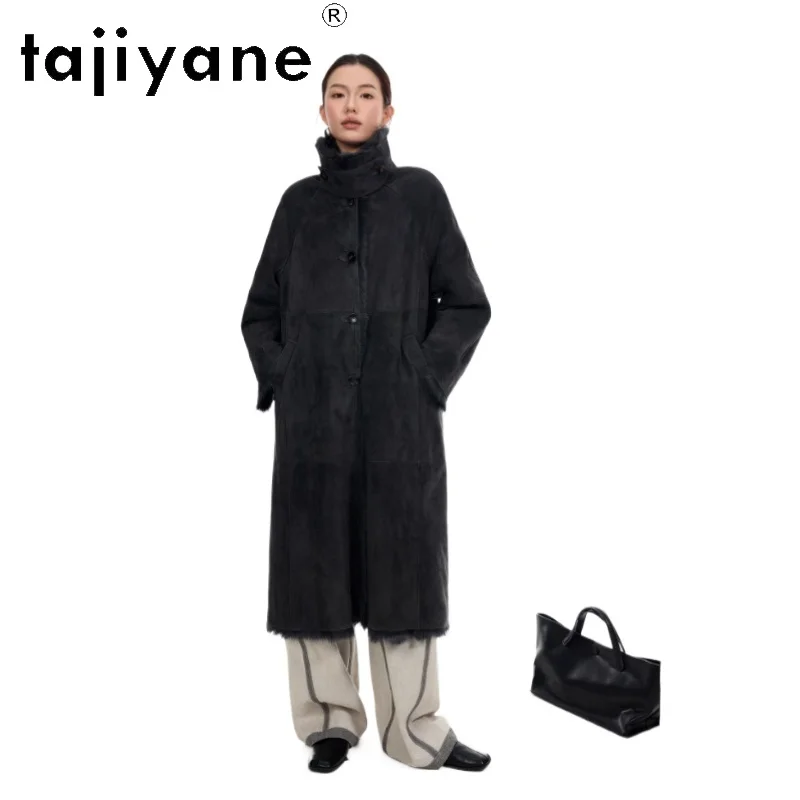 TAJIYANE Natural Tuscany Wool Sheepskin Coat High Quality Long Real Fur Coats Woman Clothing 2025 Winter Outerwears шуба женская