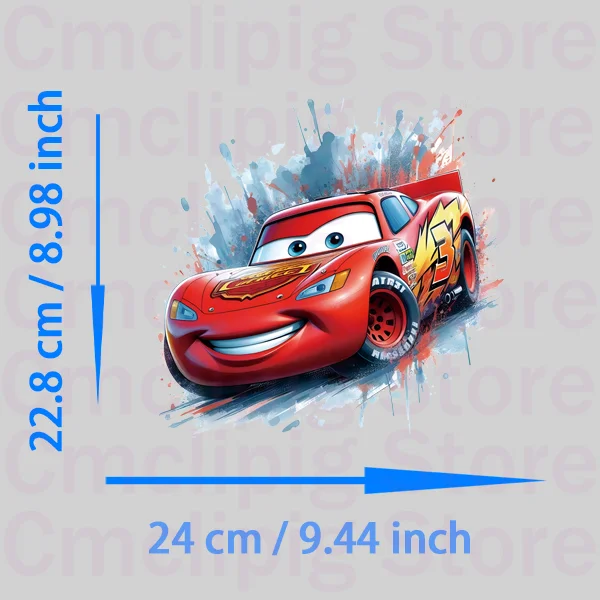 Disney Cars Lightning McQueen Patches for clothes Iron-on transfers thermo-stickers for children printing for clothes