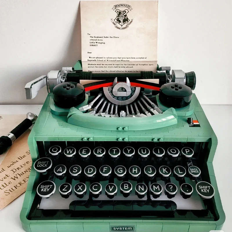

Ideas Typewriter Building Blocks Set for Adults Collectible Retro Display Model Toys Unique Children Gifts Home Decoration