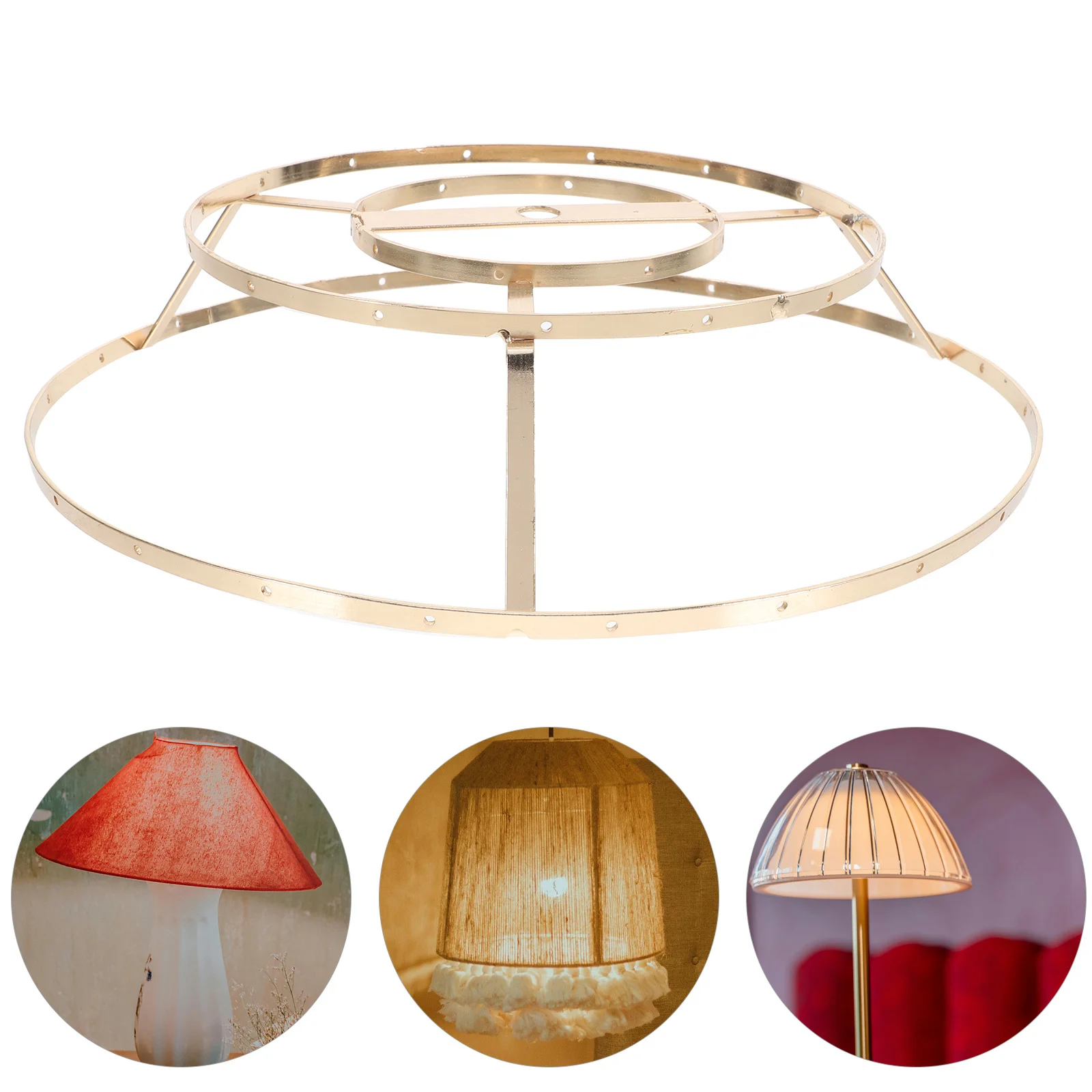 

Double Ring Iron Lampshade Frame Replacement DIY Table Lamp Shade Frame Metal Light Holder for Desk Lights Lampshade Frames