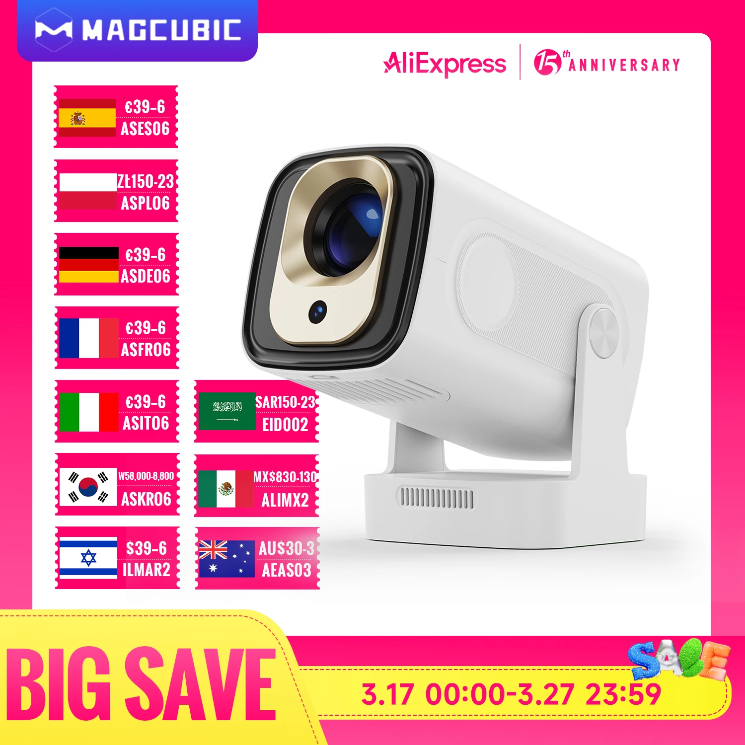 Magcubic HY310 Mini Projector Auto Focus 4K Native 1080P 330ANSI Android 11 built in 5W Speaker With Air Mouse Voice Assistant