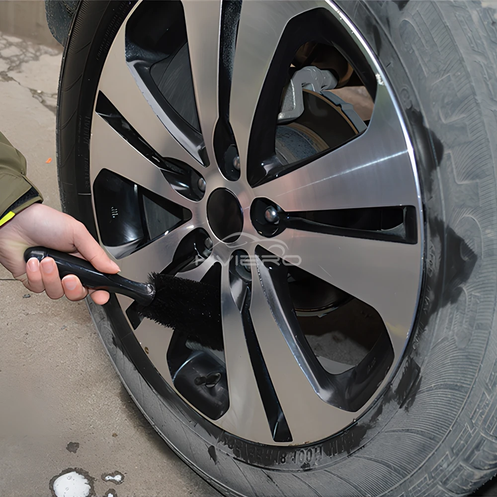 1/2X Car Wash Wheel Handtruck Motorcycle Soft Brim Hub Brush Rim Scrubber Tire Dust  Combination Set Cleaning Tools Accessories