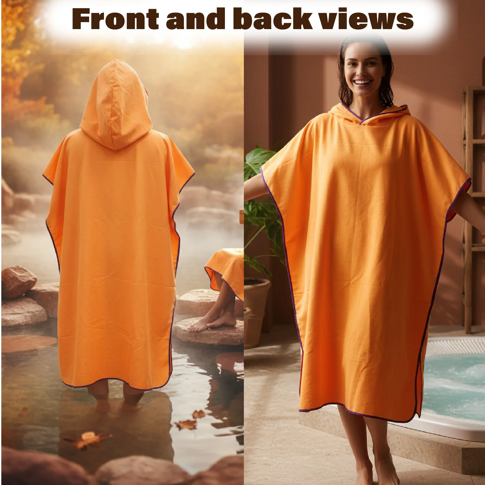 

Пляжное полотенце-накидка с капюшоном больших размеров, быстросохнущее, с высокой впитываемостью, для плавания и серфинга, удобное для переноски и быстрого высыхания