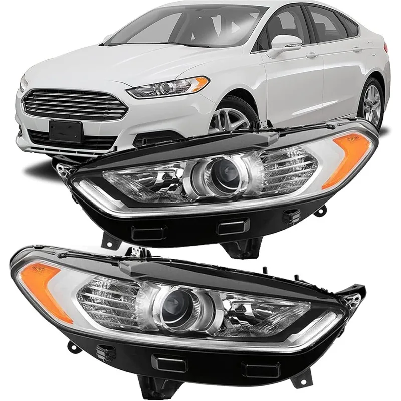 مجموعة المصابيح الأمامية لاستبدال الانصهار 2013 2014 2015 2016 4 أبواب سيدان نماذج الهالوجين أضواء أمامية المصابيح الأمامية المشروع
